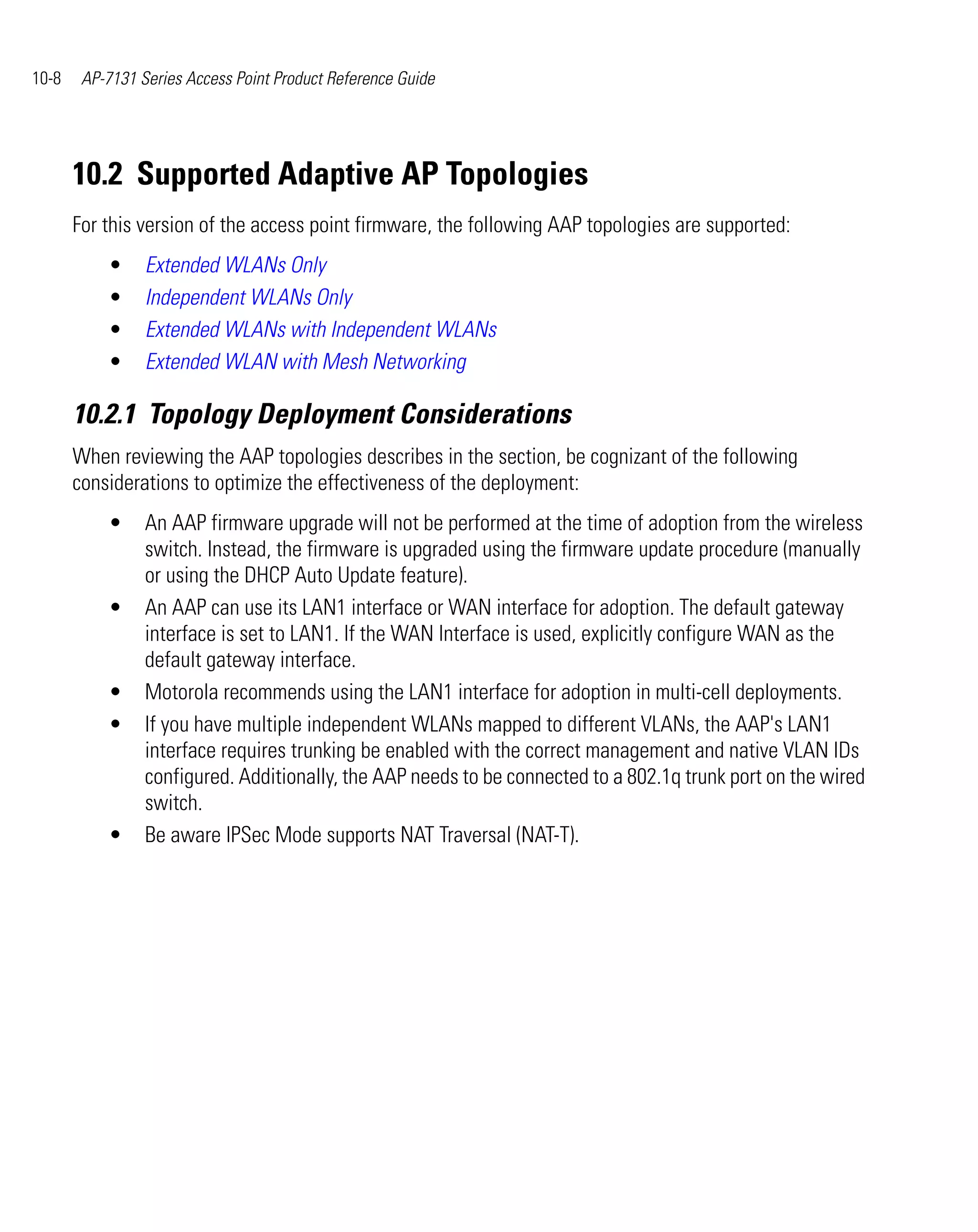 Motorola ap 7131 series access point product reference guide