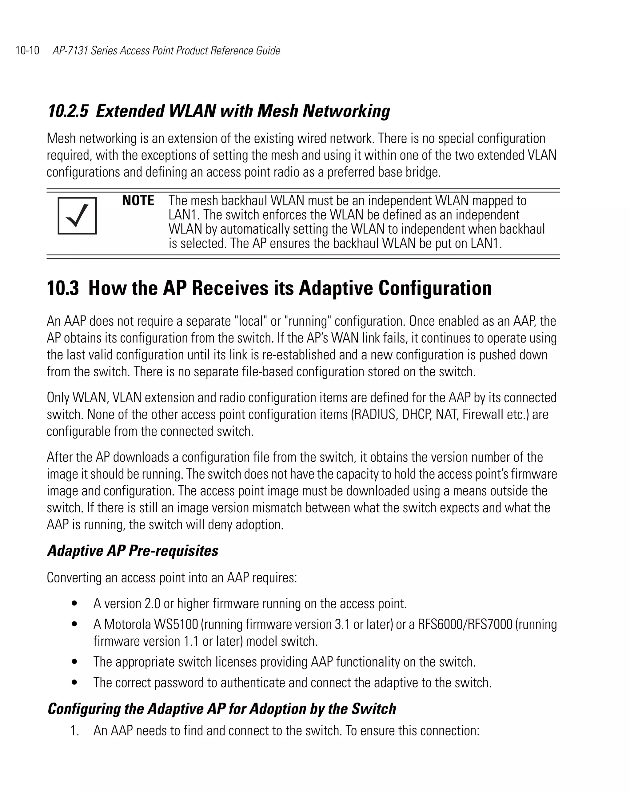 Motorola ap 7131 series access point product reference guide