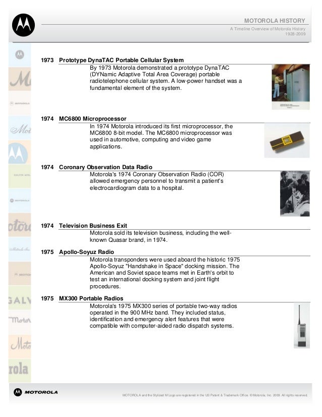 Motorola history timeline