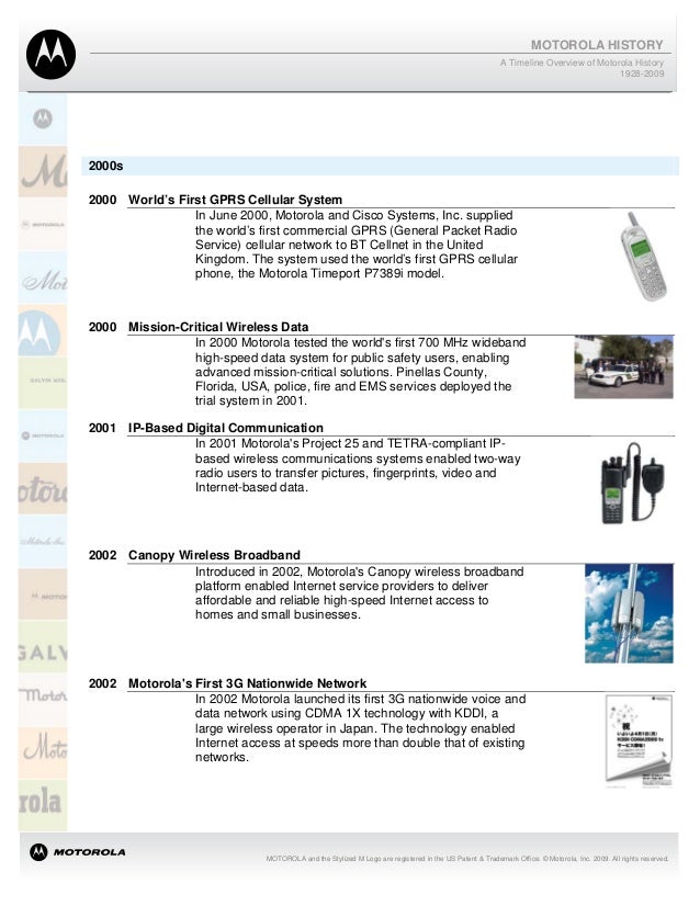 Motorola history timeline
