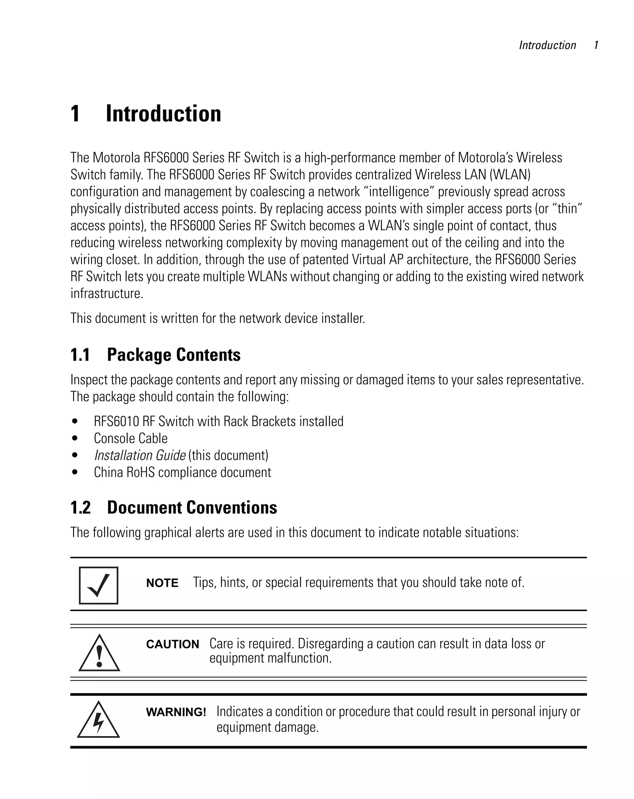 Motorola rfs6000 series rf switch installation guide | PDF