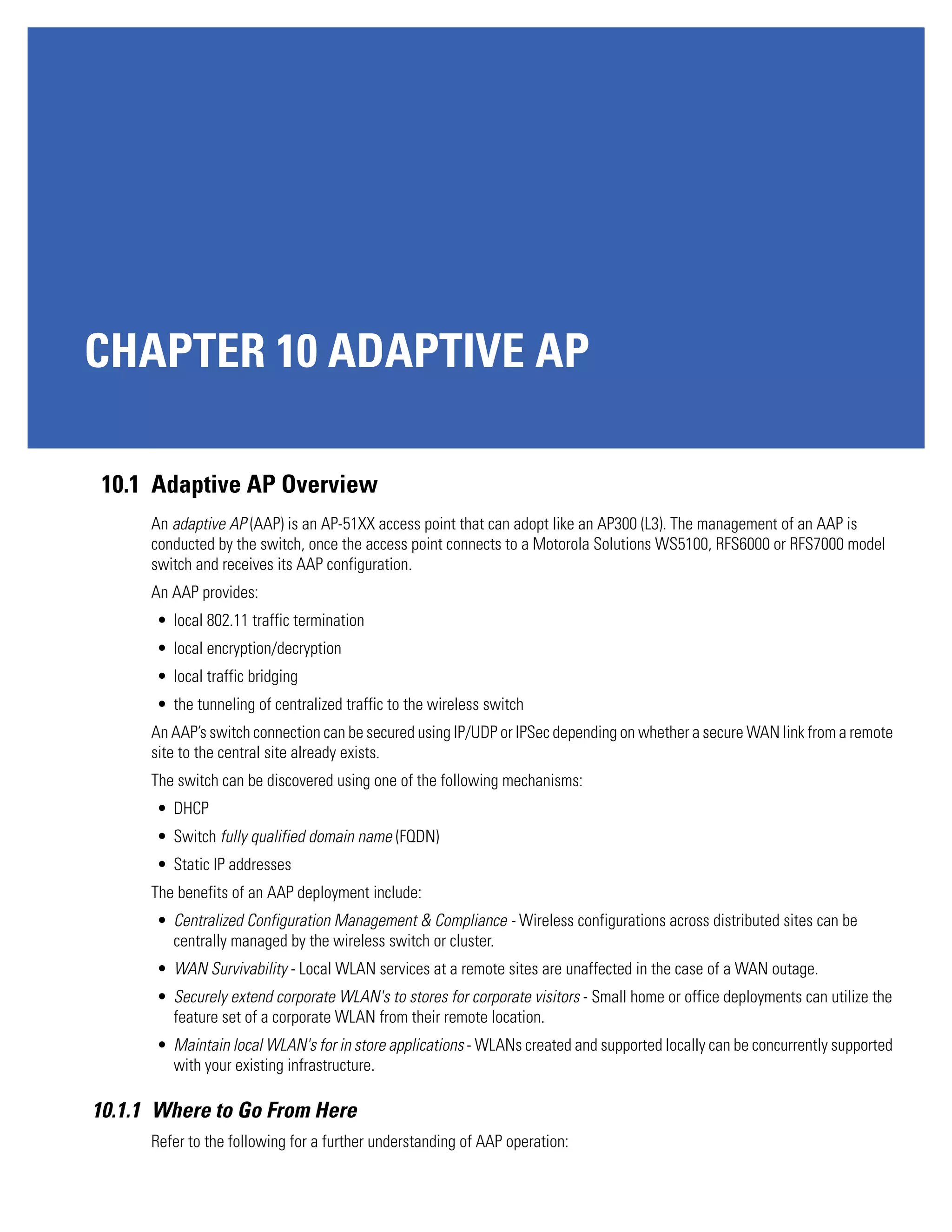 Motorola solutions wing 4.4 ap51xx access point product reference guide (part no. 72 e 157066-01 rev. a)