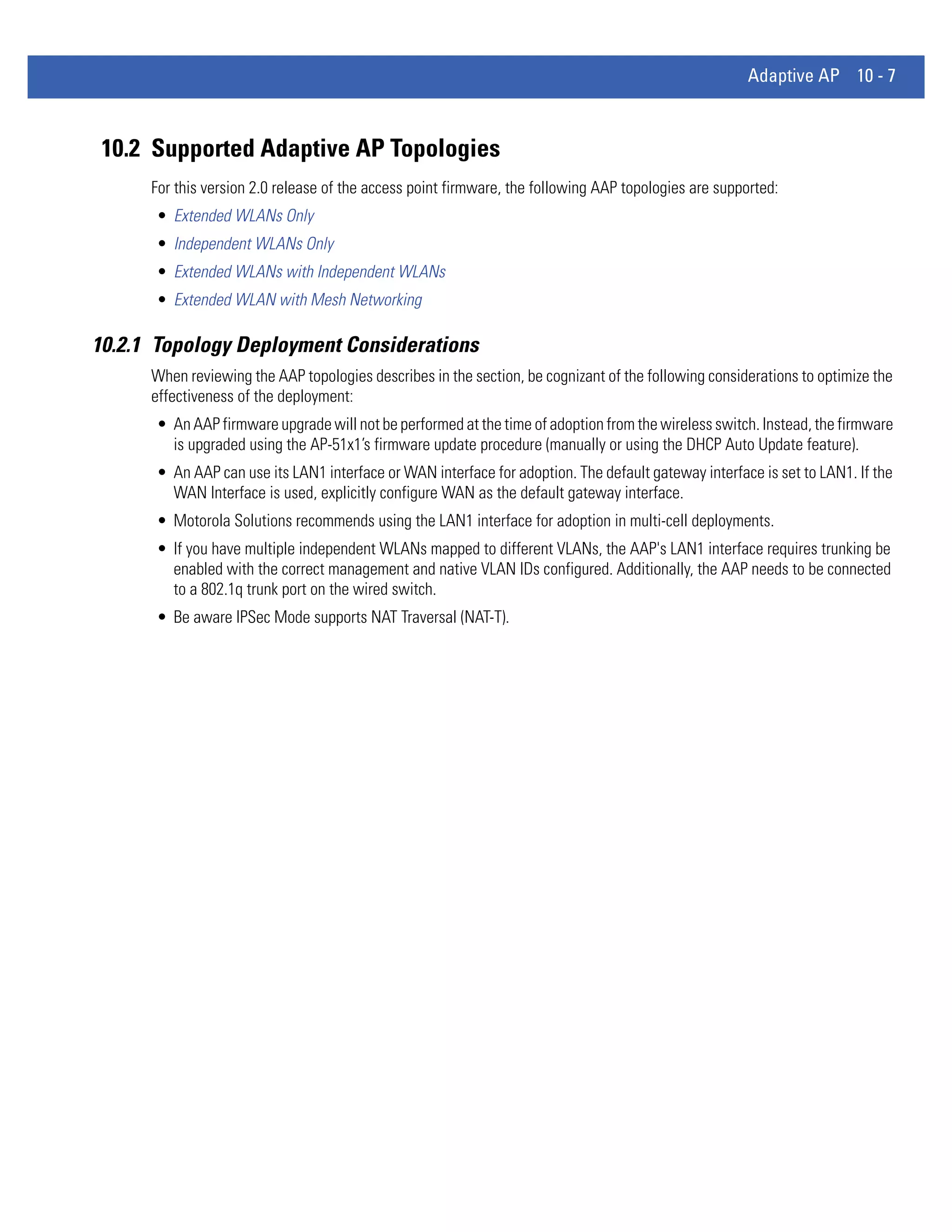 Motorola solutions wing 4.4 ap51xx access point product reference guide (part no. 72 e 157066-01 rev. a)