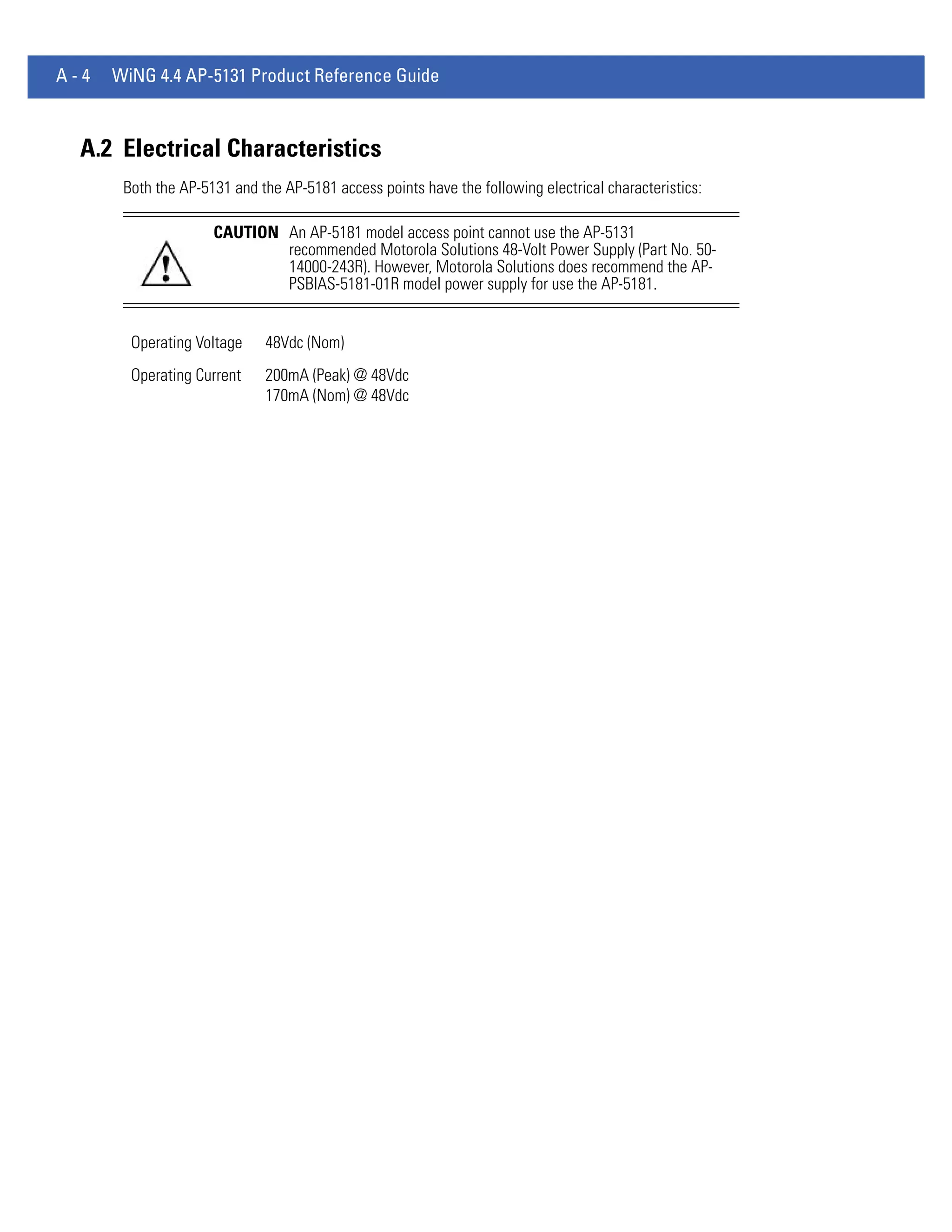 Motorola solutions wing 4.4 ap51xx access point product reference guide (part no. 72 e 157066-01 rev. a)
