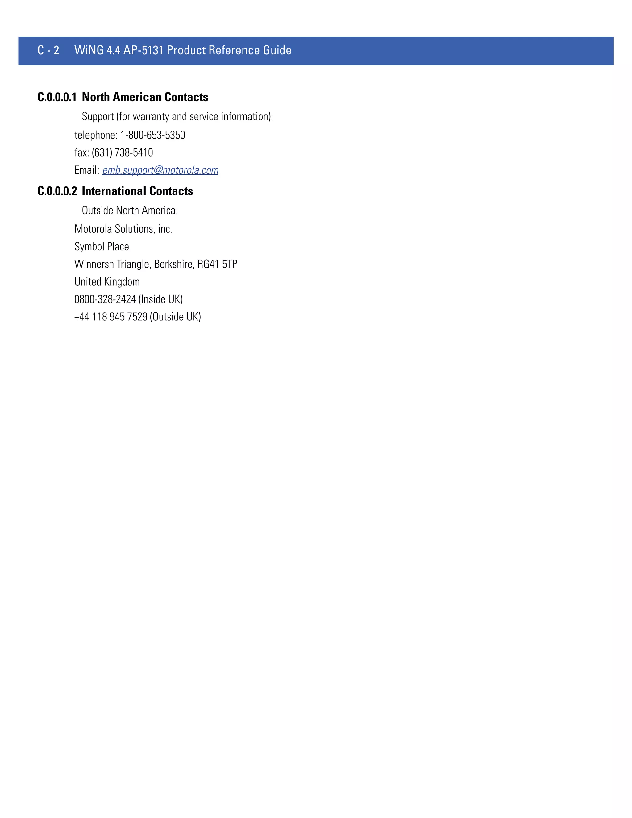 Motorola solutions wing 4.4 ap51xx access point product reference guide (part no. 72 e 157066-01 rev. a)