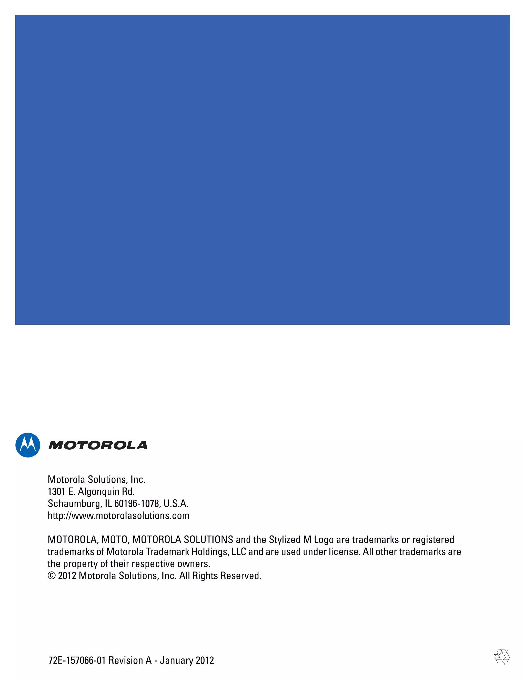 Motorola solutions wing 4.4 ap51xx access point product reference guide (part no. 72 e 157066-01 rev. a)