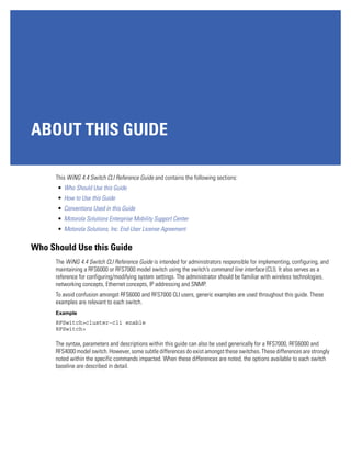 G Wireless For Conventions Reference: Motorola Solutions Wing 4 4 Wireless Controller Cli Reference Guide