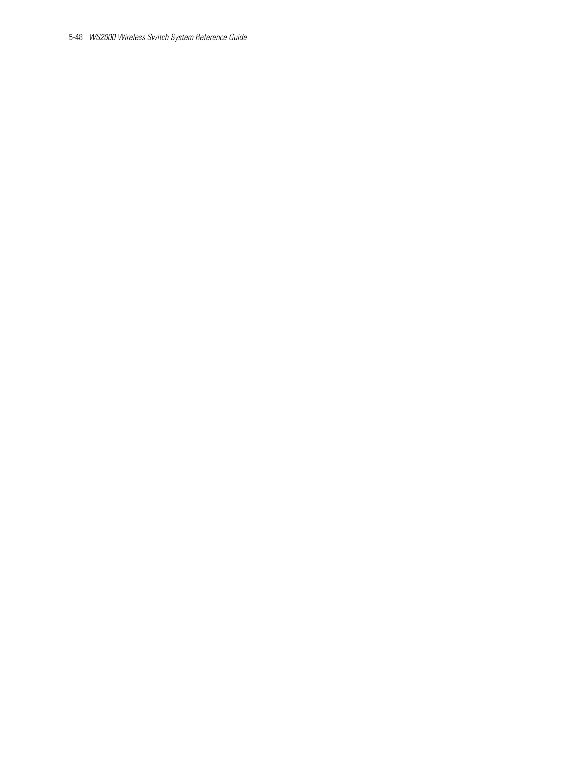 5-48 WS2000 Wireless Switch System Reference Guide
 