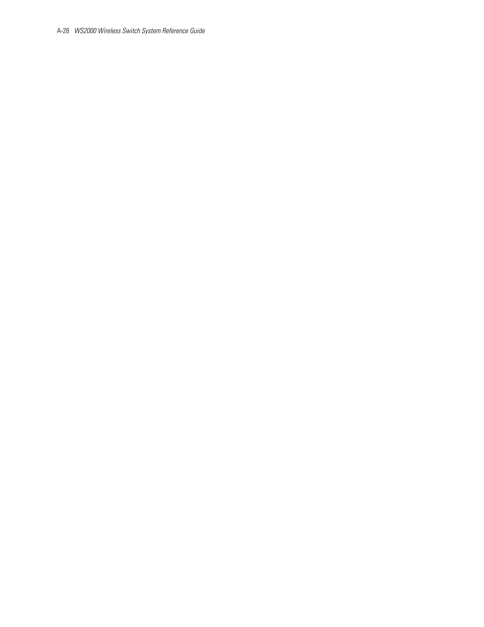 A-28 WS2000 Wireless Switch System Reference Guide
 