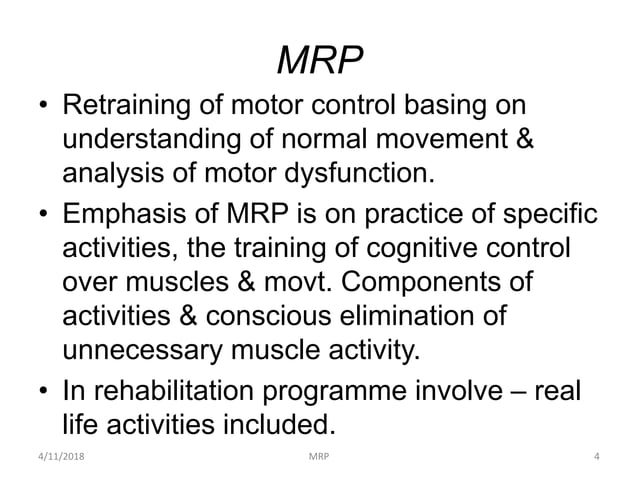 Motor relearning programme | PPTX