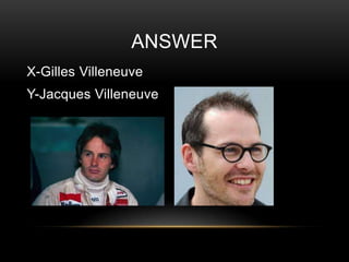 ANSWER
X-Gilles Villeneuve

Y-Jacques Villeneuve

 