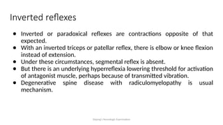 Inverted Reflex MOTOR SYSTEM EXAMINATION-1 of cns medicine | PPTX