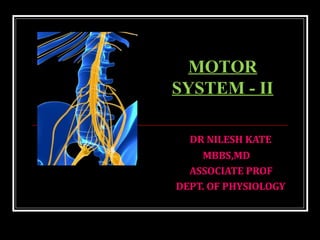 DR NILESH KATE
MBBS,MD
ASSOCIATE PROF
DEPT. OF PHYSIOLOGY
MOTOR
SYSTEM - II
 