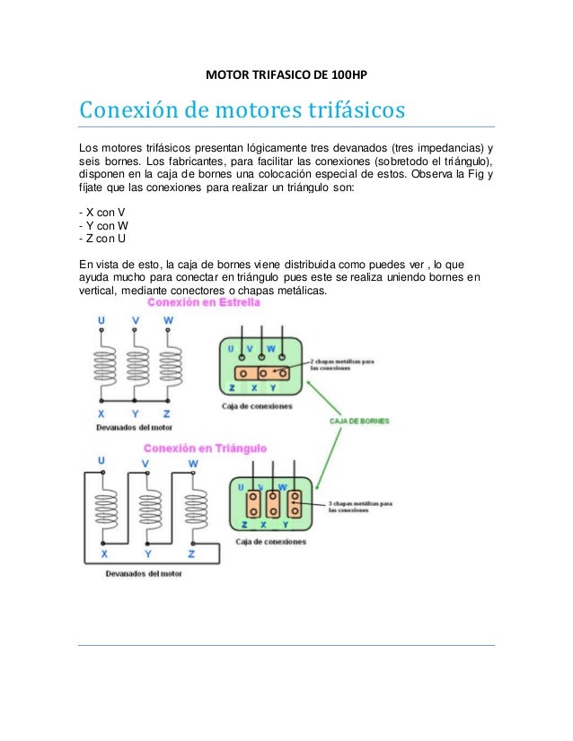 Tipos de conexiones de motores trifasicos