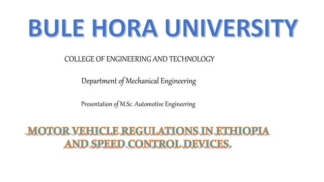 Mechanical Engineering Dept Presentation on M.Sc Automotive Engineering