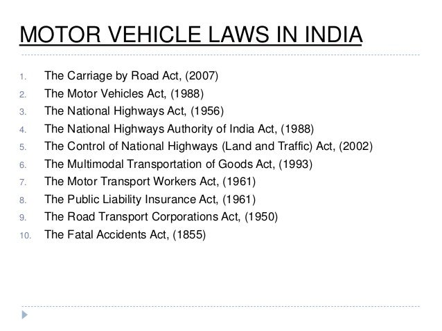 Motor vehicles act