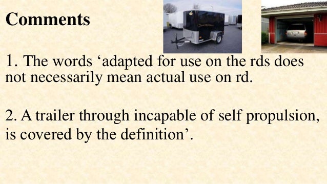 motor vehicles act 1988 22nd october vehicle words