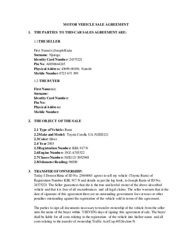 Car Sales Agreement Template from image.slidesharecdn.com