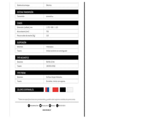 Motos especificaciones