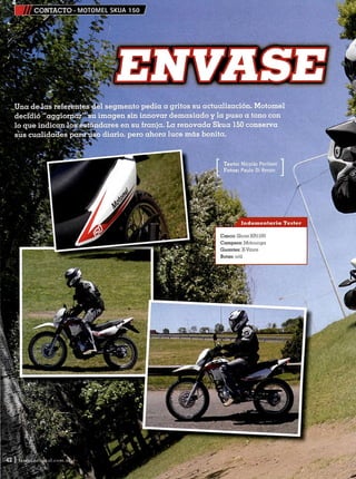 Mototest skua 150 en revista la moto