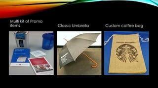 Multi kit of Promo
items Classic Umbrella Custom coffee bag
 