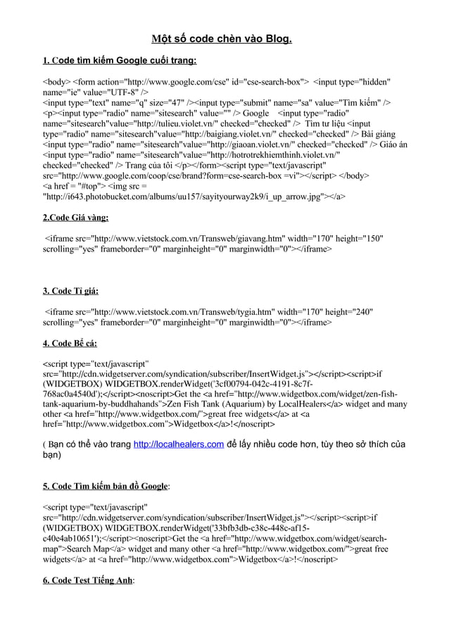 code hay cho blogspot | PDF