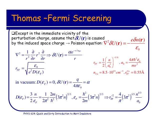 thomas fermi screening constant thomas fermi screening constant
