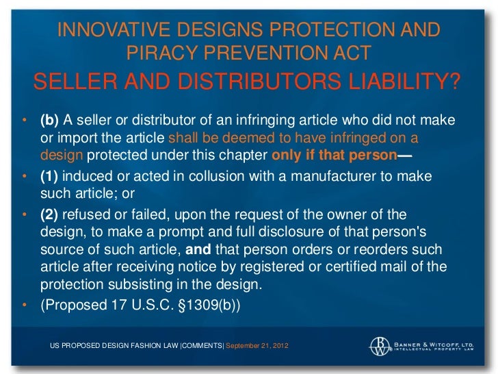 Us Fashion Design Law 2012 Update