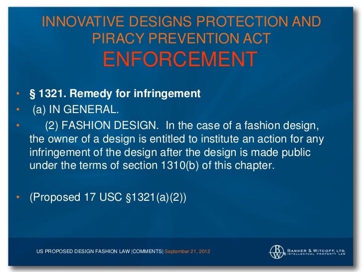 Us Fashion Design Law 2012 Update