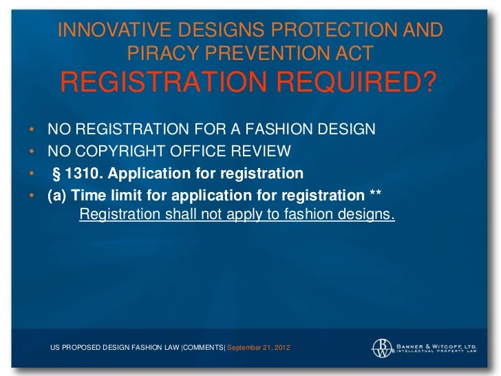 Us Fashion Design Law 2012 Update