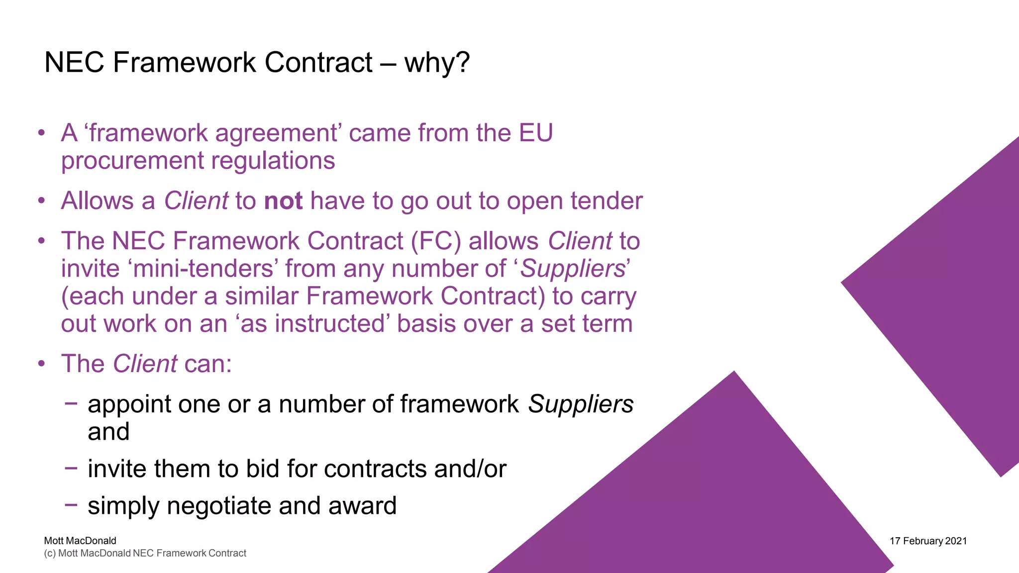 NEC Framework Contract webinar | PDF
