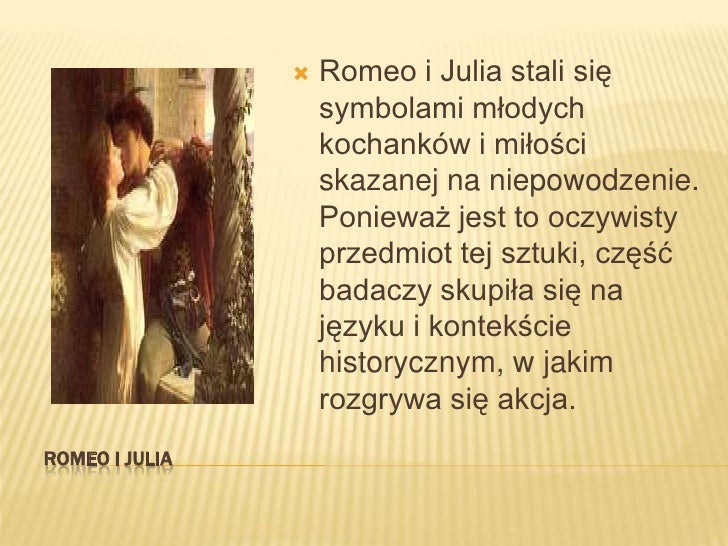 Motyw Nieszczęśliwej Miłości Romeo I Julia Motyw MiłOśCi