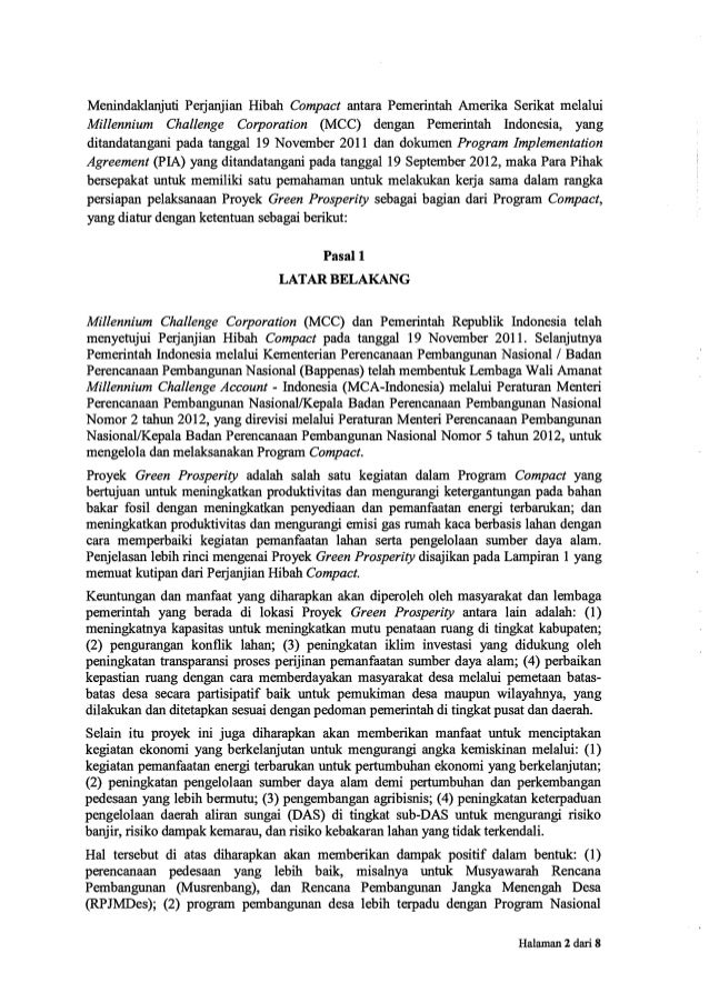 hibah contoh perjanjian Penetapan Contoh Penegasan dan Batas Desa Kab MoU