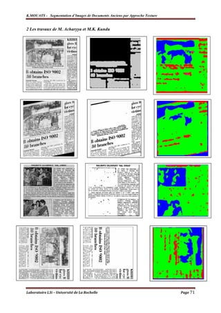 K.MOUATS - Segmentation d’Images de Documents Anciens par Approche Texture


2 Les travaux de M. Acharyya et M.K. Kundu




Laboratoire L3i – Université de La Rochelle                                  Page 71
 