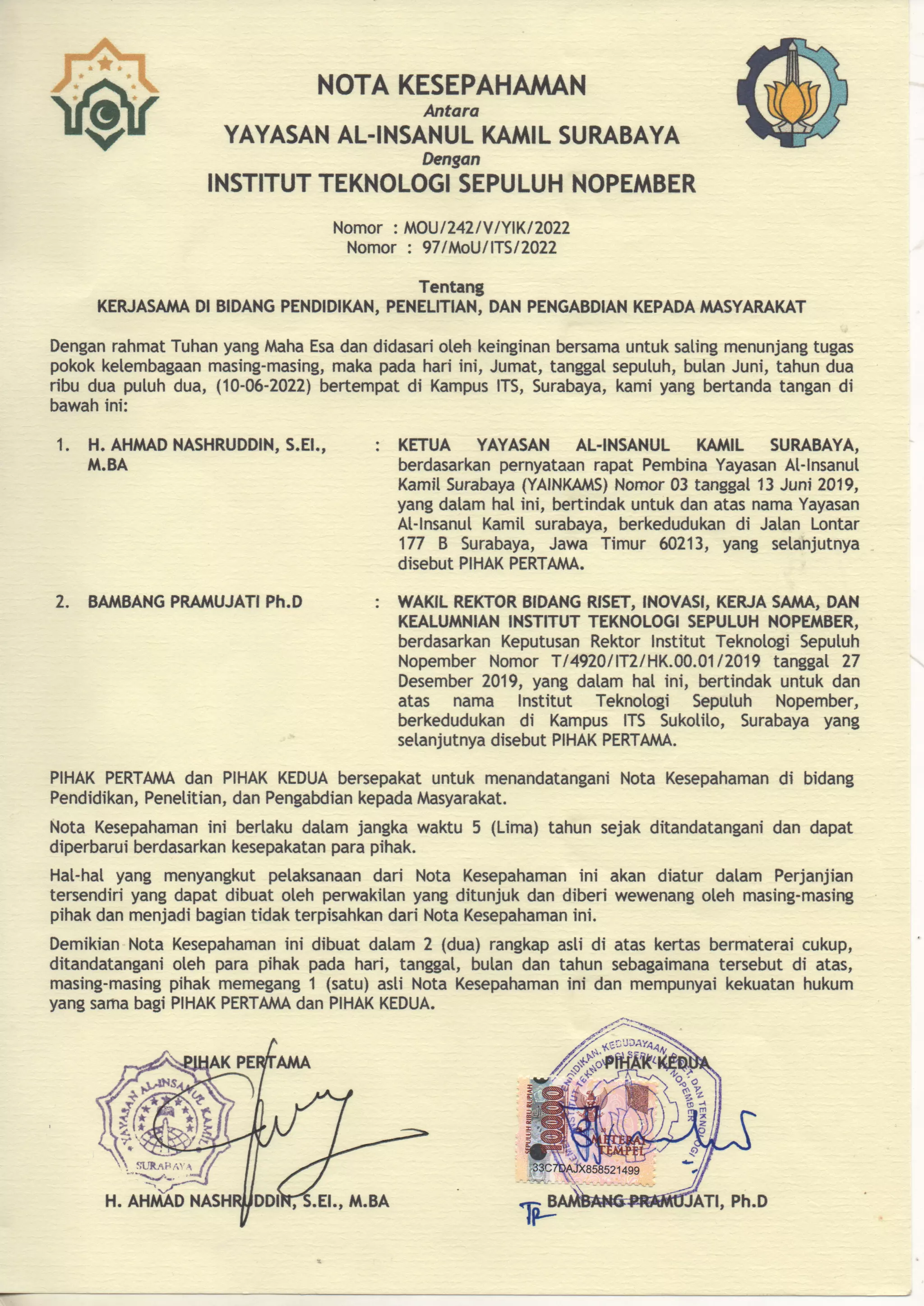 MOU ITS X SHAFTA | PDF