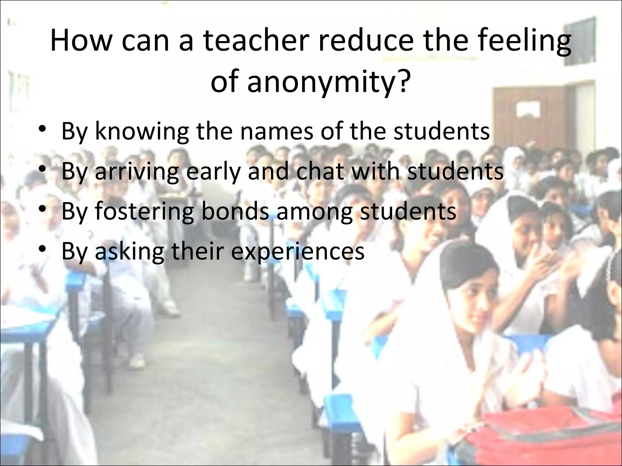 Effective Teaching in Large Classes | PPT
