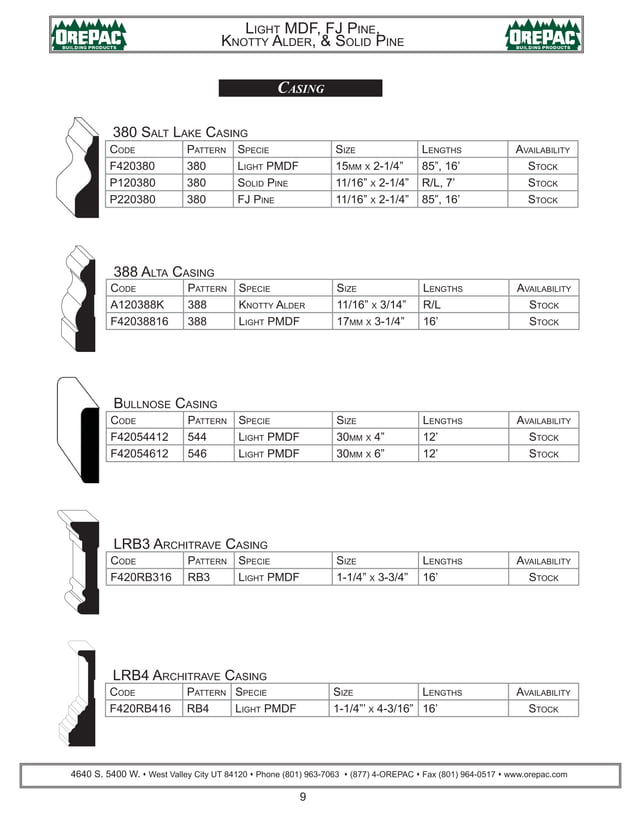 Orepac Moulding Catalog PDF Woodworking Arts and Crafts