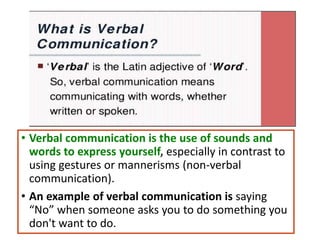 Verbalism Example Verbal communication | PPTX