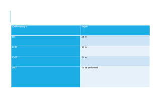 Confirmatory sl Depth
BH 28 m
CCPT 30 m
CHST 21 m
DMT To be performed
 