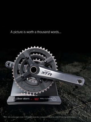 A picture is worth a thousand words...




* NOTE - Both crankset weights include 175mm crank arms, spindles, complete bottom bracket sets, 44/32/22T chainrings and all hardware.


                                     www.storemags.com & www.fantamag.com
 