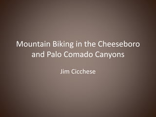 Mountain Biking in the Cheeseboro
and Palo Comado Canyons
Jim Cicchese
 