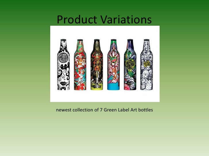 Mountain dew green label art bottles