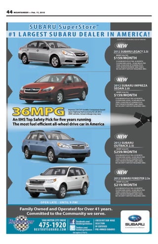 44 MOUNTAINEER — Feb. 17, 2012
 