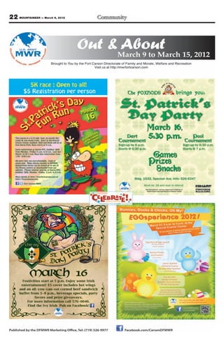 March 9, 2012 — MOUNTAINEER           15




                                                                                                                                               Audience members
                                                                                                                                               cheer retirees and
                                                                                                                                               their loved ones at the
                                                                                                                                               Feb. 29 Mountain Post
                                                                                                                                               Retirement Ceremony.
                                                                                                                                               Retiring Soldiers
                                                                                                                                               received a medal and
                                                                                                                                               U.S. flag while spouses
                                                                                                                                               received a certificate
                                                                                                                                               of appreciation and
                                                                                                                                               yellow rose. Children
                                                                                                                                               received “Army brat”
                                                                                                                                               certificates as tokens
                                                                                                                                               of appreciation.




“This collection
 of Americans has
                                   Families celebrate retirees
                                          Story and photos by
                                          Andrea Sutherland
                                                                              their lives to a purpose greater than
                                                                              themselves,” said Brig. Gen. Darsie
                                                                                                                             certificates and roses.
                                                                                                                                  “We’ve been married for eight
                                            Mountaineer staff
 dedicated nearly                                                             Rogers, deputy commanding general
                                                                              for support, 4th Infantry Division
                                                                                                                             years, but we still feel like we’re
                                                                                                                             newlyweds,” said Becky Simons,
                                       Sahar Livingston is thrilled to        and Fort Carson, during the ceremony.          wife of Lt. Col. Thomas Simons
 every adult day                   have her husband, Sgt. 1st Class Keno      “These are Americans who have all              Jr. “We haven’t been together much.
                                   Livingston, home for good.                 served in combat. … These four                 He’s deployed three times.”
 of their lives to a                   “I get him back for Valentine’s        Soldiers we are honoring here today                 Thomas Simons earned three
                                   days,” she said, laughing. “In the past,   are true American heroes.”                     Bronze Star Medals as well as several
 purpose greater                   he was always in the field or deployed.”
                                       Keno Livingston was one of
                                                                                   Rogers thanked retirees for their
                                                                              service, assuring them the lessons
                                                                                                                             Global War on Terrorism medals,
                                                                                                                             including the Service, Expeditionary
 than themselves.”                 four Soldiers trading in Army combat
                                   uniforms for civilian clothes at the
                                                                              they passed along to their Soldiers
                                                                              would carry on.
                                                                                                                             and Iraqi Campaign medals.
                                                                                                                                  “(Retirement) hasn’t sunk in,”
      — Brig. Gen. Darsie Rogers   Feb. 29 Mountain Post Retirement                “(Retiring) feels like a weight being     he said, adding that he plans to golf
                                   Ceremony.                                  lifted off my shoulders,” said Keno            and look for another career.
                                       “This collection of Americans has      Livingston, adding that he plans to                 Chief Warrant Officer 4 William
                                   dedicated nearly every adult day of        move to Pueblo to work as a mechanic.          Reed III said he plans to spend time
                                                                                                    A Soldier in             with his wife and four children while
                                                                                                multiple field artillery     he considers the next step in his career.
                                                                                                regiments, Keno                   “I have to come home and
                                                                                                Livingston enlisted in       introduce myself (to my children)
                                                                                                the Army in 1988,            and remind them I’m their dad,” he
                                                                                                deploying to Korea,          said, laughing. “I’m getting out in
                                                                                                Bosnia and Bahrain.          time to send them all off to college.”
            Maj. Gen.                                                                           He earned several                 Reed joined the Army in 1985,
  Joseph Anderson,                                                                              awards including             serving with various aviation and
        commanding                                                                              numerous Army                cavalry units. Throughout his 26 years
         general, 4th                                                                           Achievement and              in the military he earned the Bronze
   Infantry Division                                                                            Army Good Conduct            Star Medal, Combat Action Badge,
   and Fort Carson,                                                                             medals, National             Master Aviator Badge and Parachutist
      congratulates                                                                             Defense Service              Badge, among others. Reed completed
    retirees Feb. 29                                                                            Medal and Global             four combat tours in addition to
 after the Mountain                                                                             War on Terrorism             tours in Korea and Bosnia.
   Post Retirement                                                                              Service Medal.                    “It feels great that we actually
  Ceremony. Family                                                                                  “I actually get to       get to see him now,” said Heather
          and friends                                                                           hang out with (my dad)       Reed, wife of William Reed.
         gathered at                                                                            and see him now,” said            Sgt. 1st Class Mack Baker said
     the 4th Inf. Div.                                                                          Kathryn Livingston, 16.      he will be enjoying his free time
       headquarters                                                                             “I get my dad back.”         with his 16-month-old grandson,
           building to                                                                              In recognition for       Nehemiah Baker.
           celebrate.                                                                           their service, each               “It feels great (to be retired),” said
                                                                                                Soldier received a U.S.      Baker, who served six combat tours
                                                                                                flag and medal. Family       including Operation Desert Storm
                                                                                                members also received        and Desert Shield, Operation Southern
                                                                                                tokens of appreciation.      Watch, Operation Iraqi Freedom and
                                                                                                Children received            Operation Enduring Freedom.
                                                                                                “Army brat” certificates          “I spent 23 years and 22 days in (the
                                                                                                while spouses accepted       Army),” he said. “I’m going to miss it.”
 