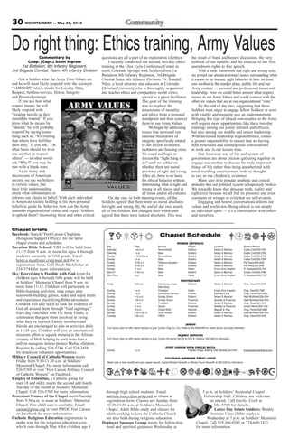 May 25, 2012 — MOUNTAINEER            15




Lt. Dan Band fans brave the cold and rain Saturday to see the group perform at Ironhorse Park. The
group’s founder, Gary Sinise, began touring with the USO in 2003 as a way to give back to the troops.




‘Lt. Dan’ plays
      Story and photos by
      Andrea Sutherland
        Mountaineer staff                  despite                                    musicians with me, we needed a
                                                                                      name. … People recognized me, but
                                                                                      they didn’t know my name. They
                                                                                      just called me Lt. Dan and began


                                            rain,
     Wind, rain and cold weather                                                      quoting lines from the movie.”
couldn’t deter fans Saturday as                                                            Sinise said it was obvious
hundreds gathered at Ironhorse Park                                                   what the name of the band should
to see the Lt. Dan Band perform.                                                      be and the Lt. Dan Band formed.


                                            cold
     “I’m going to enjoy the show                                                     The group features 13 members,
regardless of the weather,” said Tara                                                 including Sinise on electric bass and
Gwynn as she hunkered down under                                                      Vietnam War veteran Kimo Williams
her husband’s Army-issued thermal                                                     on electric guitar and vocals.
blanket. “I don’t care if it drops to                                                      Williams said he began playing
20 (degrees), we’re staying.”                                   guitar in the jungles of Vietnam and was asked to
     Sgt. J.D. Reid, 1st Battalion, 8th Infantry Regiment,      entertain the other Soldiers.
3rd Brigade Combat Team, 4th Infantry Division, came                “When they asked me to play for the troops, they
prepared for the nasty weather, erecting a makeshift            told me to bring my guitar and my rifle,” Williams told
shelter for his daughters, Kayden and Madison, to               the audience.
stay warm and dry.                                                  Concert-goers cheered Williams as he played a
     “He carries (his poncho) everywhere,” said                 guitar solo for the crowd.
Kristina Reid, J.D. Reid’s wife. “He’s prepared for                 It didn’t take long before the band had the audience
the end of the world.”                                          dancing and singing along to covers of Adele, Rascal
     J.D. Reid said he wouldn’t miss the opportunity            Flatts, Kelly Clarkson and Earth, Wind and Fire.
to see the Lt. Dan Band perform.                                    Maj. Gen. Joseph Anderson, commanding general,
     “Gary Sinise is awesome,” he said.                         4th Inf. Div. and Fort Carson, took the stage as the
     It is that dedication that keeps Lt. Dan Band              group played Aretha Franklin’s “(You Make Me Feel
performing, Sinise said.                                        Like) A Natural Woman.”
     “It’s clear that it makes a difference,” he said. “I           Cassie Springer, Kirstin Tedrow and Loretta
see the kids smiling and people having a good time. …           Robinson danced to every song as their husbands stood
It’s a good feeling to know I’m doing my part.”                 and watched.
     Sinise began his music career in his youth, but                “They never dance,” Robinson said. “They just
opportunities to act in plays and movies took priority          got home and we dragged them out here.”
for the young actor. After several roles in movies and              Staff Sgt. Cory Springer, Sgt. Jeff Tedrow and Staff
television, Sinise starred as Lt. Dan Taylor in “Forrest        Sgt. Tim Robinson returned home from a yearlong
Gump,” earning a nomination for Best Actor in a                 tour to Bahrain with the 615th Engineer Company,
Supporting Role at the 1995 Academy Awards.                     52 Eng. Bn. May 10. Although they resisted, by the
     After 9/11, Sinise said he felt compelled to               end of the night they were dancing with their wives.
support the troops in whatever way he could. He began               After finishing the concert with “Proud to be an
touring with the USO, performing for servicemembers             American,” Sinise thanked the crowd.                          Sgt. 1st Class Gene Deleon, 52nd Engineer
in Iraq and Afghanistan.                                            “You’re in a very special group of people,” he            Battalion, plays the “air violin” as Dan Myers
     “We started off as a rag tag group of garage band          said. “Everything we can do to thank you for our              plays “The Devil Went Down to Georgia” during
players,” he said. “When I first started bringing               freedom, we will do.”                                         Saturday’s Lt. Dan Band concert in Ironhorse Park.
 