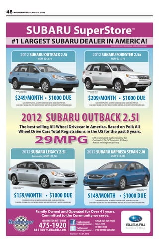 34 MOUNTAINEER — May 25, 2012

Mountaineer Athlete of the Week
                                                                                              Adam Frame
                                                                                               Intramural softball player
                                                                                   Adam Frame played most major sports as a child and continued
                                                                              playing sports after being assigned to Fort Carson three years ago and
                                                                              even while serving the nation during a tour in Iraq.
                                                                                   What is your favorite professional sports moment?
                                                                                   (It was) in April when the Washington Redskins drafted Robert
                                                                              Griffin III to play quarterback. The Redskins definitely need a quarterback
                                                                              and he is definitely going to be a good player.
                                                                                   What is your favorite personal sports moment?
                                                                                   It’s always great to get that game-winning hit or make that amazing play,
                                                                              but playing with my unit is my favorite sports moment. I love the camaraderie
                                                                              we have here. It’s a lot different than any team I have played on because
                                                                              of the other aspects we (share) since we work together.
                                                                                   What is the one thing in sports you haven’t done yet that you would
                                                                              still like to do?
                                                                                   I would like to play Division I football. I played Division III and I was
                                                                              pretty good, but I would’ve loved to gone to Virginia Tech and play football.
                                                                                   If you could meet any athlete who would it be?
                                                                                   Michael Vick because he played ball at Virginia Tech, got drafted
                                                                              No. 1 overall and then had the unfortunate event of the dogfighting
                                                                              (incident). He has been able to come back after spending two years in jail
                                                                              and still plays very well.
                                                                                   People who don’t know me would be surprised to know that …
                                                                                   I am an all-purpose sports player. I’m a bigger guy and there are people
                                                                              that don’t know that I can hang, no matter what sport it is. I can play any
                                                                              sport well because I do it for the love of the game.




                                                      Photo by Walt Johnson




                                                                                        Do you need a better marketing plan?



     4331 Centennial Blvd.               1813 North Circle Drive
  Garden of the Gods  Centennial            Circle  Constitution
         635-2020                              632-2020
  4319 Integrity Center Point             1130 Lake Plaza Drive
  NW Corner of Powers  Barnes      Lake Ave  Lake Plaza (next to Culvers)
         634-2020                              578-2020

      WWW.ABBAEYECARE.COM

             Exams as young as 6 months of age
                 Voted #1 Eye Care in Colorado Springs
                    The Independent  The Gazette



                           Ft. Carson 576-5151
                      Air Force Academy 472-0524                                                        Contact your Account Executive to discuss
                         Peterson AFB 574-5252                                                           options for your business at 719.634.5905
 