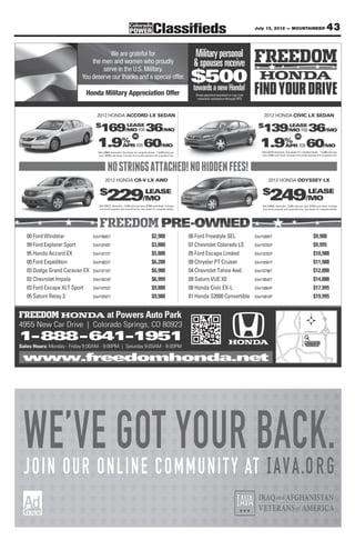 July 13, 2012 — MOUNTAINEER   43




WE’VEONLINE COMMUNITY ATBACK.
JOIN OUR
         GOT YOUR
 