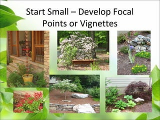 Start Small – Develop Focal
Points or Vignettes
 