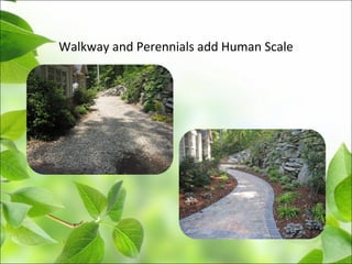 Walkway and Perennials add Human Scale
 