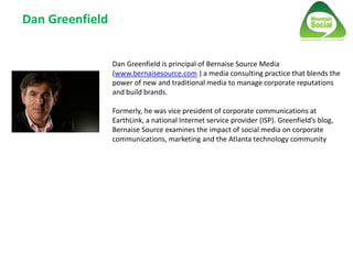 Dan Greenfield


                 Dan Greenfield is principal of Bernaise Source Media
                 (www.bernaisesourc...